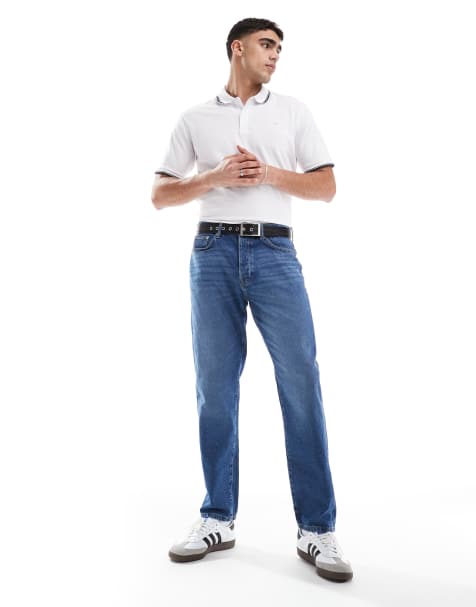 JJ Rebel - Piqué polo met gekleurd randje in wit - view 1