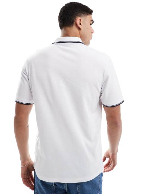 JJ Rebel - Piqué polo met gekleurd randje in wit, 4 van 4