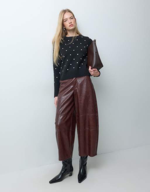 JJ Rebel polka dot knitted jumper in black & white, 3 of 5