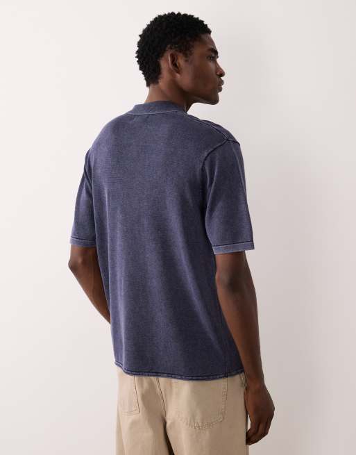 JJ Rebel - Polo à col fendu - Bleu marine délavé, 5 de 5