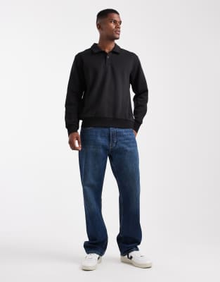 Jj Rebel Polo Sweatshirt In Black