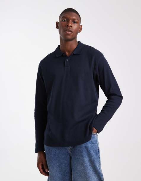 JJ Rebel - Polotrui met textuur in marineblauw - view 1