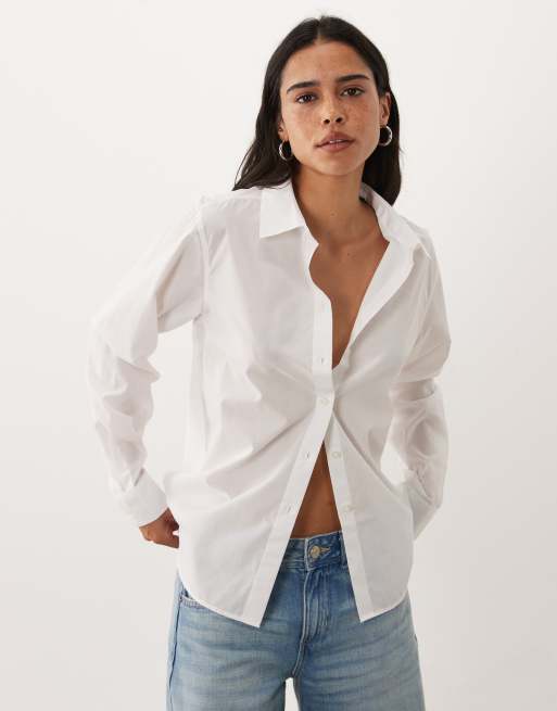JJ Rebel Poppy camicia regular fit a maniche lunghe in bianco chiaro, 3 di 4