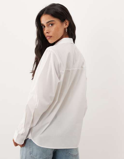 JJ Rebel Poppy regular fit long sleeved shirt in light white, 2 of 4
