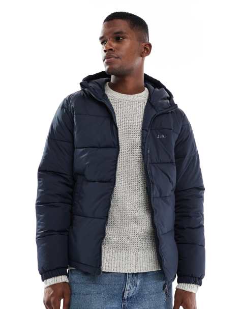 JJ Rebel – Pufferjacke in Marineblau mit Kapuze - view 1