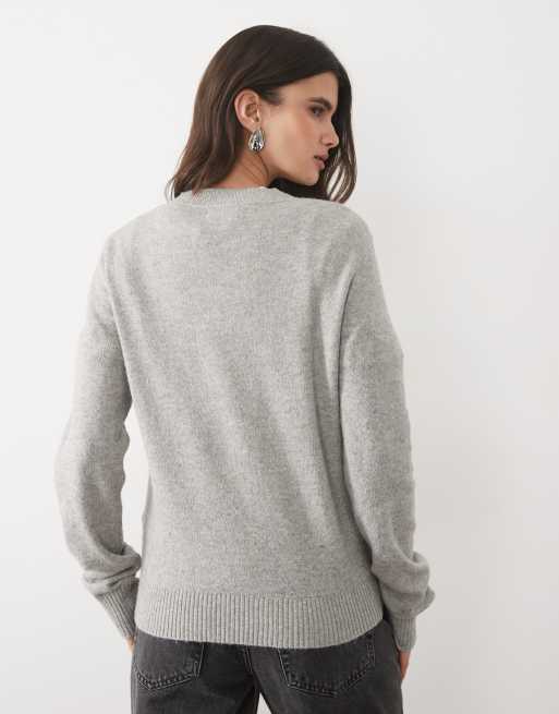 JJ Rebel Pullover in Hellgrau mit regulärer Passform, 4 von 4