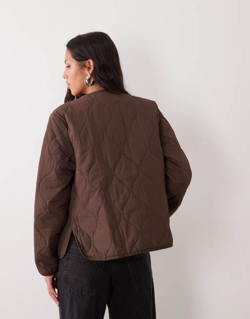 JJ Rebel quilted jacket in brown, 3 of 4