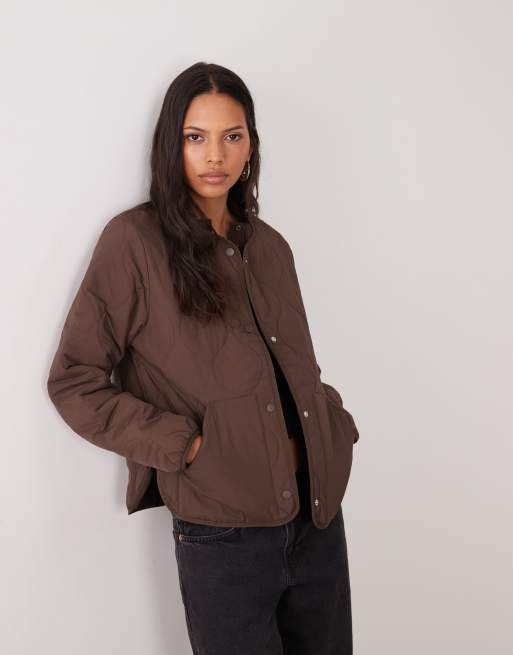JJ Rebel quilted jacket in brown, 4 of 4