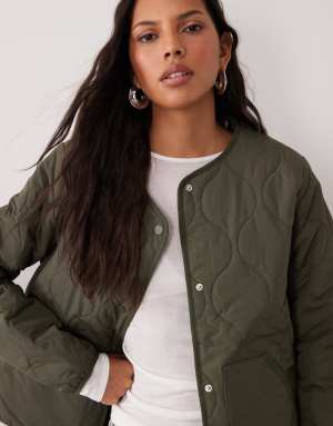 JJ Rebel quilted jacket in dark green