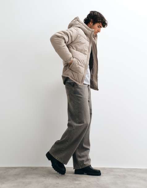 JJ Rebel quilted puffer jacket in beige - view 1