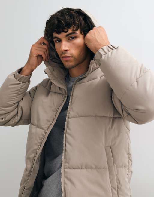 JJ Rebel quilted puffer jacket in beige, 2 of 5