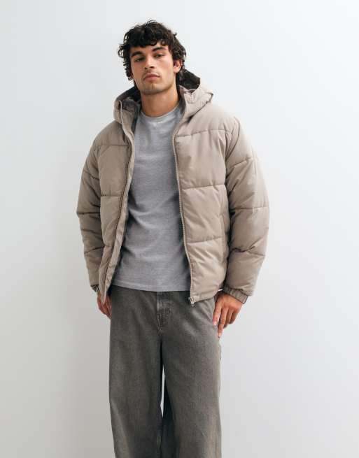 JJ Rebel quilted puffer jacket in beige, 3 of 5