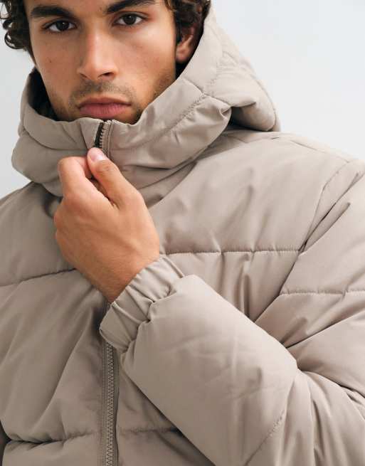 JJ Rebel quilted puffer jacket in beige, 5 of 5