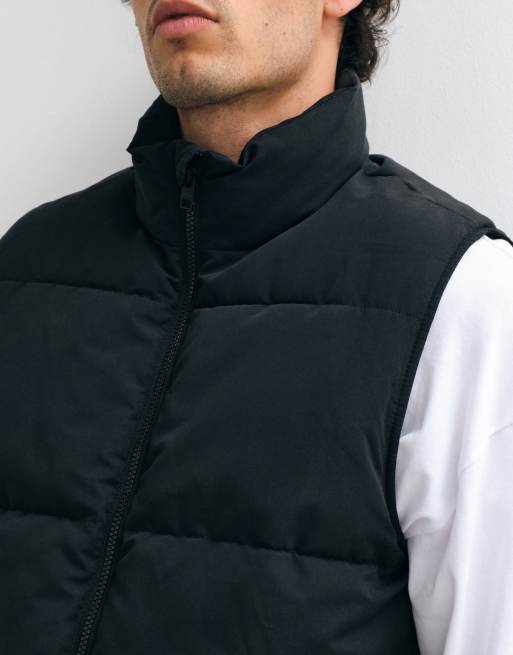 JJ Rebel quilted puffer vest in black, 4 of 5