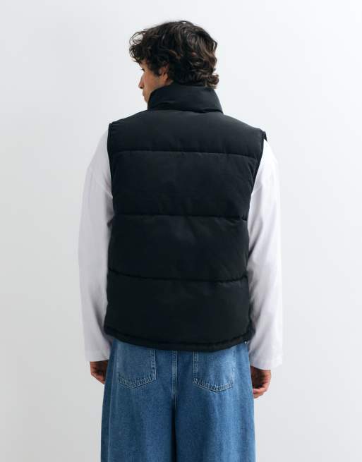 JJ Rebel quilted puffer vest in black, 5 of 5