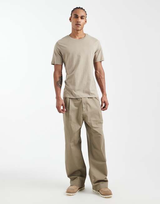 JJ Rebel regular fit basic t-shirt in beige, 2 of 5