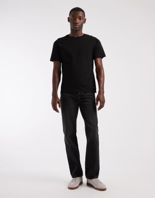Jj Rebel Regular Fit Basic T-shirt In Black