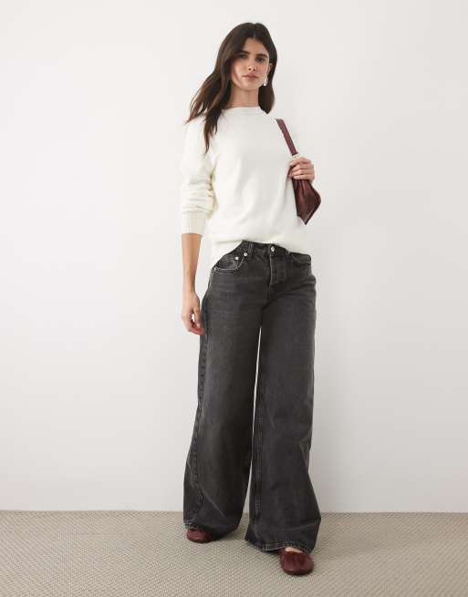 JJ Rebel regular-fit gebreide trui in wit, 2 van 4