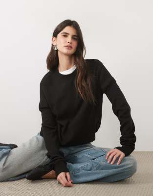 Jj Rebel Regular Fit Knit Sweater In Black