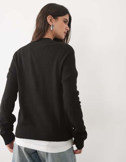 JJ Rebel regular fit striktrøje i sort, 4 af 4