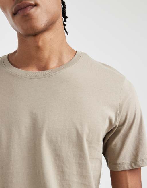 JJ Rebel - Regular-fit T-shirt in beige, 5 van 5