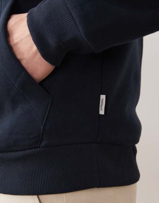 JJ Rebel relaxed fit hoodie in navy, 4 of 5