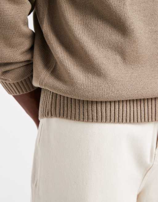 JJ Rebel relaxed fit knit crew jumper in light grey