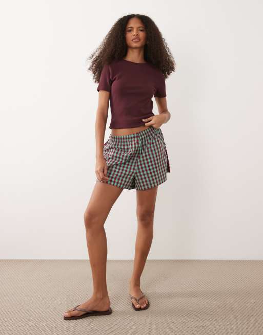 JJ Rebel ribbed short sleeved t-shirt in burgundy, 2 of 4