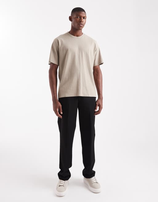 JJ Rebel ribbed t-shirt in beige, 2 of 5
