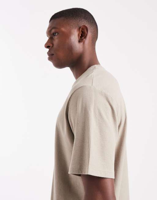 JJ Rebel ribbed t-shirt in beige, 4 of 5