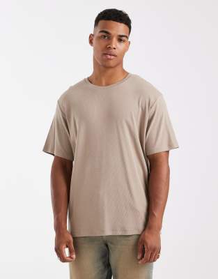 Jj Rebel Ribbed T-shirt In Neutral
