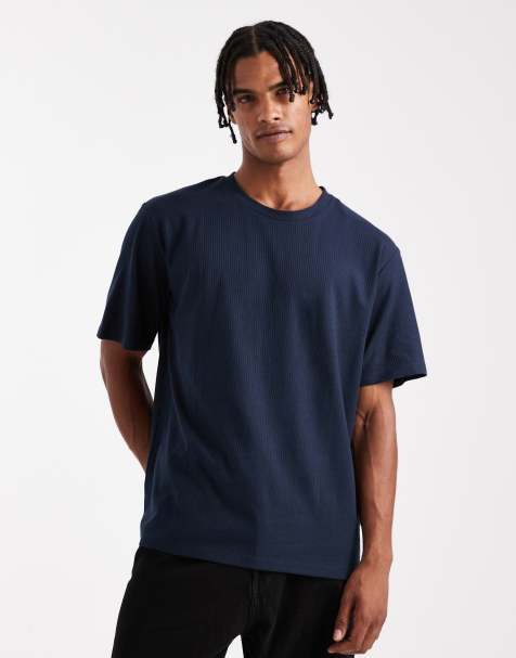 JJ Rebel ribbed t-shirt in navy - view 1