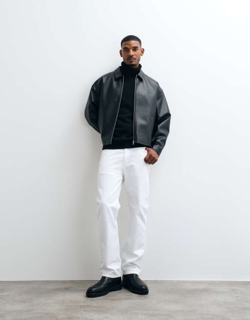JJ Rebel roll neck sweater in black, 3 of 5