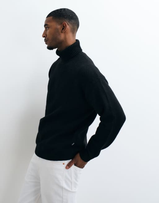 JJ Rebel roll neck sweater in black, 4 of 5