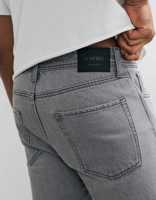 JJ Rebel Ryan straight fit jeans in light grey wash, 4 of 5