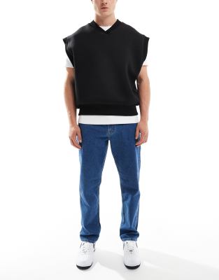 JJ Rebel JJ Rebel Ryan straight jeans in mid blue