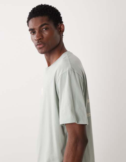 JJ Rebel - Salviegrøn oversized T-shirt med rygprint, 4 af 5