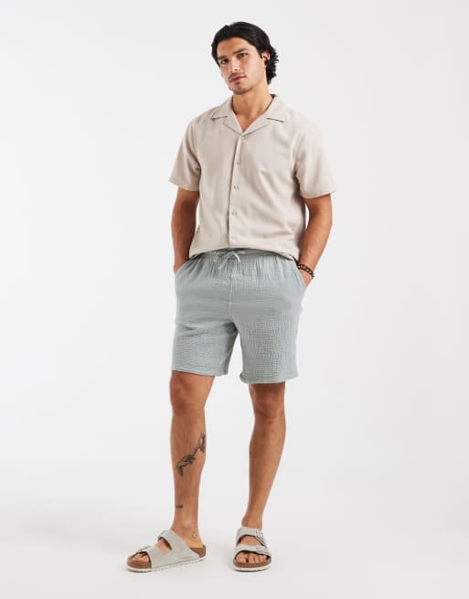 JJ Rebel - Salviegrønne shorts med tekstur, 4 af 5