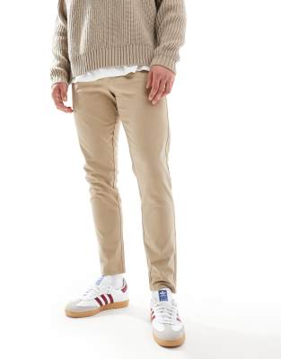 Schmal geschnittene Chinohose in Beige-Neutral Neutral W30 L32