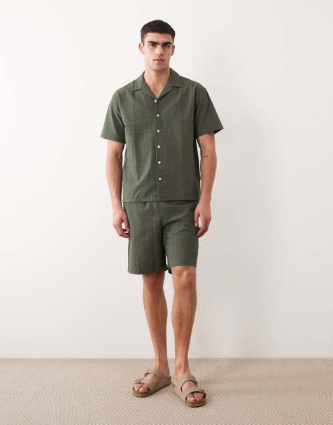 JJ Rebel – Seersucker-Hemd in Grün, Kombiteil - view 1
