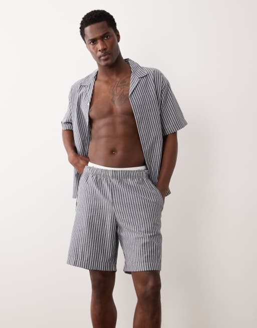 JJ Rebel seersucker set in striped navy, 3 of 3