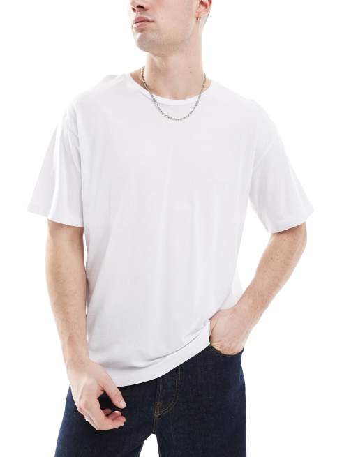 JJ Rebel - Set van 3 oversized T-shirts in zwart, wit en beige, 2 van 4