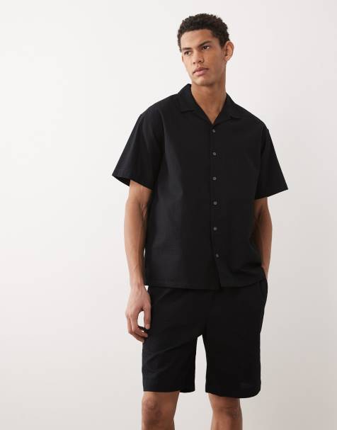JJ Rebel - Short d'ensemble en tissu gaufré - Noir - view 1
