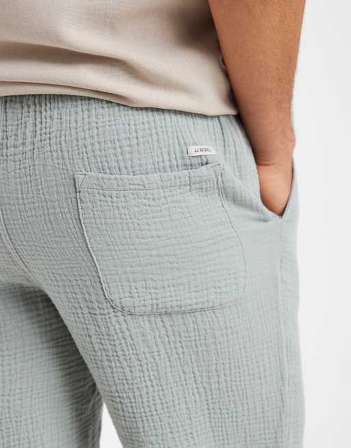 JJ Rebel - Short met textuur in saliegroen, 5 van 5