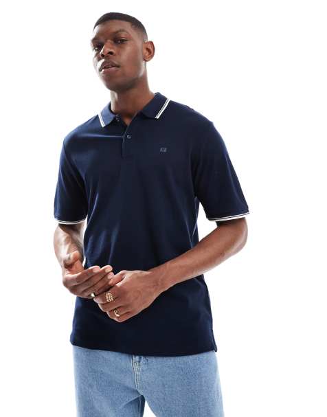 JJ Rebel short sleeve polo in navy - view 1