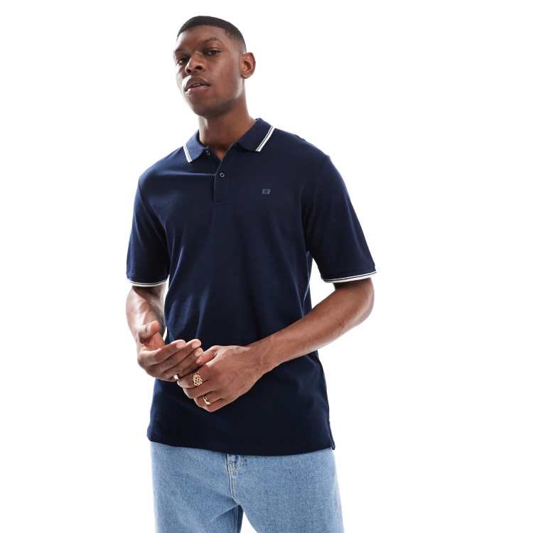 トップス AFB REBEL POLO SHIRTS JJ Rebel short sleeve polo shirt in navy | ASOS