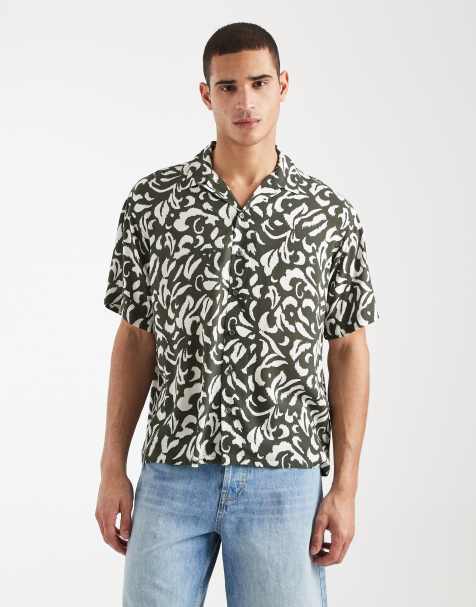 JJ Rebel short sleeve shirt with floral print in green - view 1
