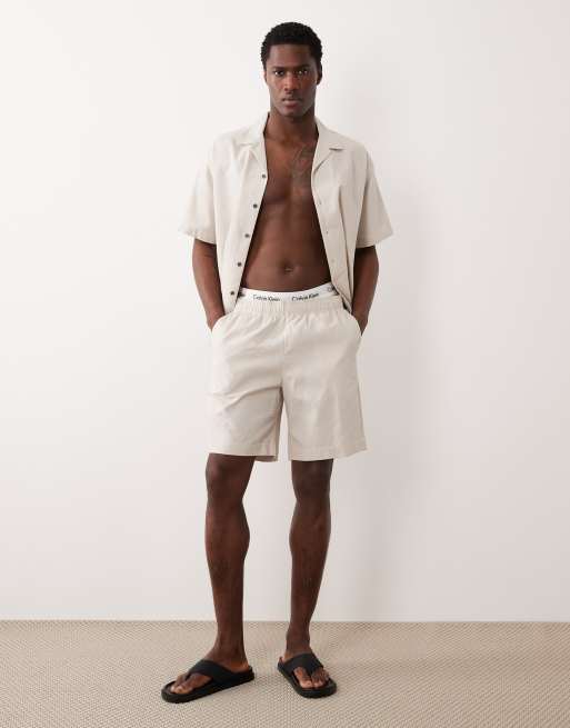JJ Rebel – Shorts in Beige mit Waffelstruktur, Kombiteil, 2 von 5