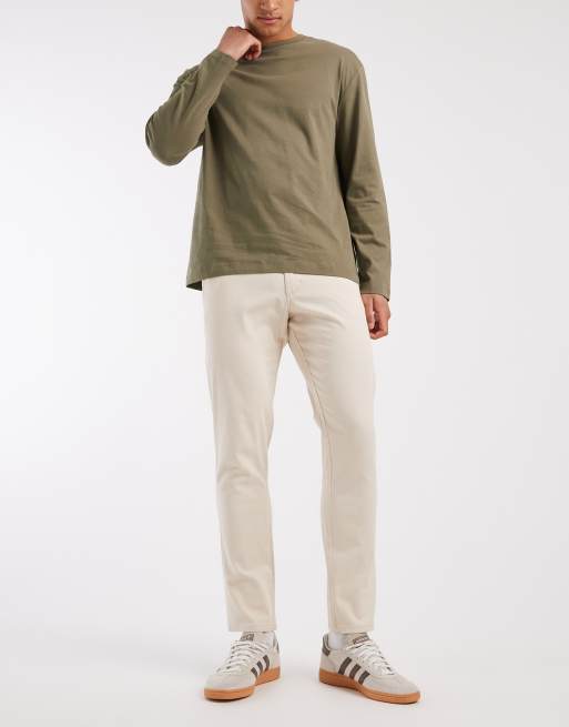 JJ Rebel slim chino pants in cream, 2 of 5