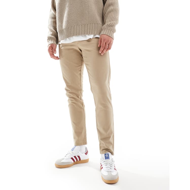 JJ Rebel slim fit chino pants in beige | ASOS